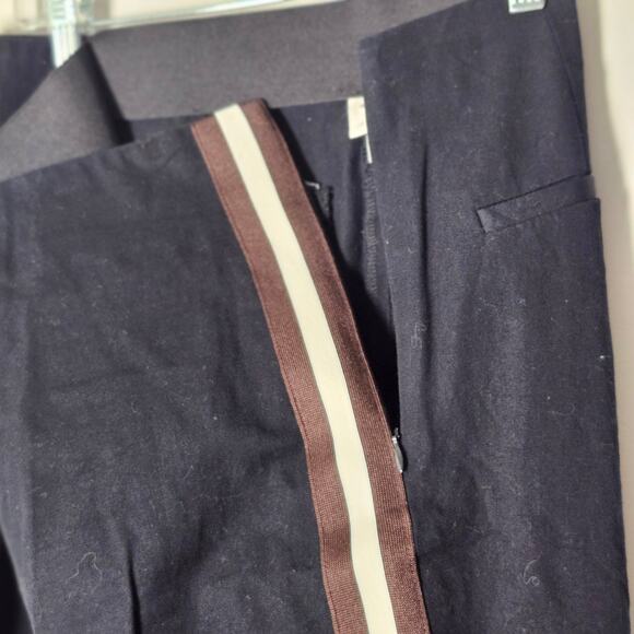 A New Day Black Trouser Tuxedo Stretch Pants Brown/Beige Stripes Women 14 A0086 - Picture 3 of 5